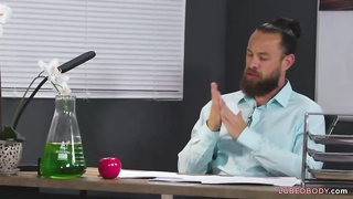 Ultra-Kinky woman is railing her instructor's rock rigid cock after providing him a mild rubdown