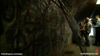 Slender Euro platinum-blonde bare in public (Tommy Pistol, Goddess Donna, Paris Rosy)