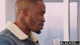 Accomplished white honey is pleasuring 2 black boys at the same time, with her lips and vagina