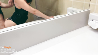 Stranger Boned School Damsel in the Rest Room on College Girl Soiree - POINT OF VIEW