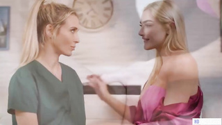 Excited blondes are delicately munching each other's cooch in the middle of a uber-sexy day