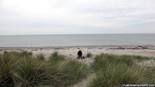 Banged and creampied by random strangers on a public beach