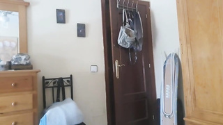 Scarcely legitimate Arab honey is fellating her paramour's beefstick and railing it, early in the morning