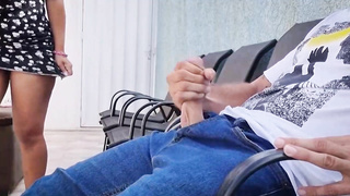 Crazy dude despairingly needed a suck off, so a random chick determined to give him a mitt