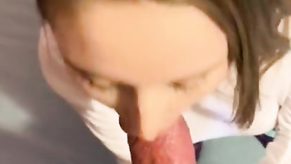 stepdaddy spunking on a cinnabon for baby to munch