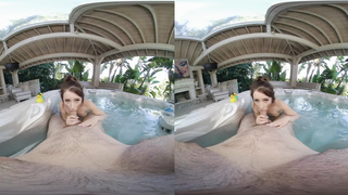 VR FUCKERS Bare Charly Summer Fellating Dick In Jacuzzi - Outdoor POINT OF VIEW Intercourse VR Porno