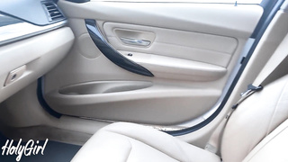 Super-Naughty woman driver drinks random dude's stiffy in camper.