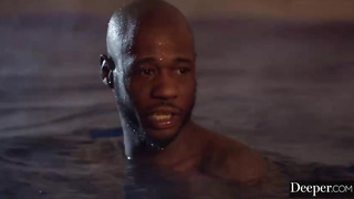 Diminutive boobed model, Gianna Dior is having xxx fuckfest with a black man, Anton, in the bathroom