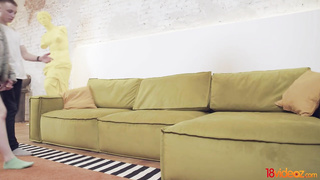 Slightly eighteen teenager dark-haired, Nub is deepthroating her greatest mate's sausage and getting pummeled on the bed