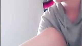 Dark-Haired with glasses is being a highly mischievous dame in front of a covert camera