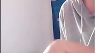 Dark-Haired with glasses is being a highly mischievous dame in front of a covert camera