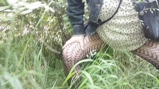 Peeing in bushes