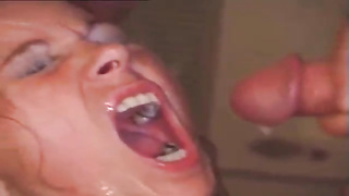 Mature dame with crimson hair and huge cupcakes is having fuck-a-thon with many kinky boys