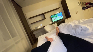 STEP DAUGHTER-IN-LAW BANGS ME WHILE I'M ON THE SMARTPHONE WITH MY WIFEY