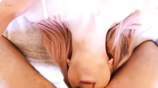 Bitchy doll is throating her step- step-brother's spunk-pump as deep as she can gulp it