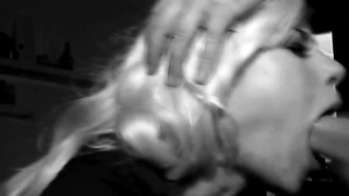 Meatpipe luving, blondie teenager is inhaling in front of the camera, just for the joy of it