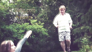 Instead of doing her morning yoga, kinky black-haired is getting porked in the garden and loving it