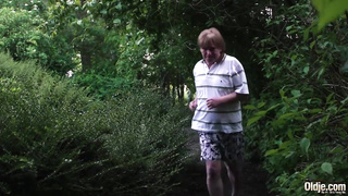 Instead of doing her morning yoga, kinky black-haired is getting porked in the garden and loving it