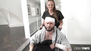 Eliza Ibarra is making love with a woman, in front of a fellow who can't ravage them