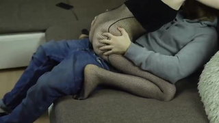 Милая в сетке скачет на члене Pornography Movies - Tube8