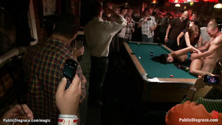 Arched over pool table gimp pulverized (Aria Aspen, Mr Pete)