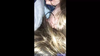 Russian dark haired is blowing a rock stiff knob in the truck, in the middle of the night