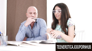 Nerdy Teenager Tart Katty West Wants the Schoolteachers Ginormous Man Meat Inwards Her Booty