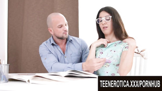 Nerdy Teenager Tart Katty West Wants the Schoolteachers Ginormous Man Meat Inwards Her Booty