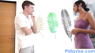 Tatted teenage black-haired is only thinking about rock rock-hard pricks and how to get ravaged fine