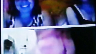 2 brunette College girls, then 2 blondes love my strip show