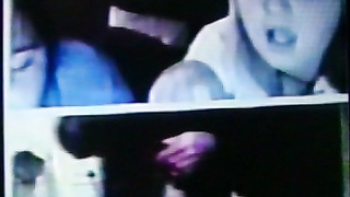 2 brunette College girls, then 2 blondes love my strip show