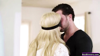 Trampy towheaded chick with phat mounds is having casual lovemaking with a mind-blowing stud from the surroundings