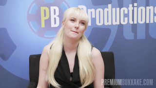 Smoking warm ash-blonde, Miss Melissa is gobbling fountains of new spunk in front of the camera