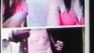 2 pink topped College girls peek me, another lifts her shades