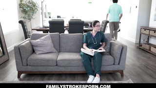 Medical Schoolgirl Alex Coal Tears Up in the Sofa (Quinton James)