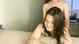 Long-haired black-haired gets heavenly delectation from fuck-a-thon with her paramour