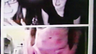 2 naughty College girls see my strip show, then 2 more do