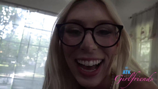 Supah molten towheaded in glasses grasps prick and rails it... takes it in different postures (Kay Ultra-Cute)