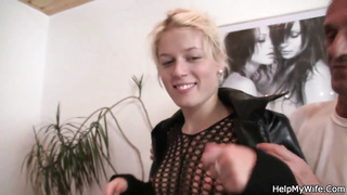 HELP MY WIFEY - Stud sates senior mans wifey in fishnets