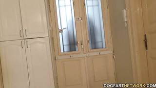 Marvelous black-haired vamp, Aletta had fuckfest with a black fellow, in front of her accomplice