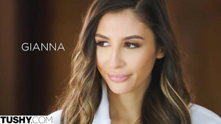 Gianna is holding her gams hoisted high and getting her backside pounded, in a motel bedroom