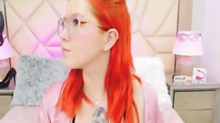 Cute Red Hair Woman Showing Her Cute Little Pussy