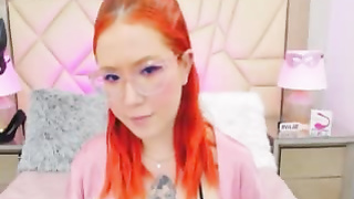 Cute Red Hair Woman Showing Her Cute Little Pussy