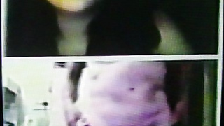 College girl's delighted facial reactions to my strip show