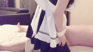 【中出し】人妻のメイドコスプレ騎乗位 腰振り続けるからいっぱい中に出して♡【スマホ撮影】【個人撮影】浮気 不倫