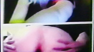 Blonde College girl delighted by my strip show