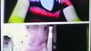 Blonde College girl delighted by my strip show