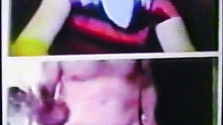 Blonde College girl delighted by my strip show