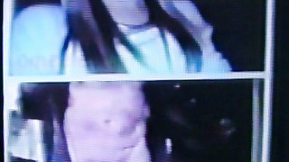 Laughing Blonde College girl, then a Brunette enjoy my strip show