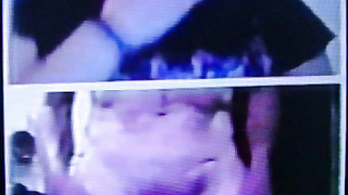 Brunette College girl delighted by my strip show